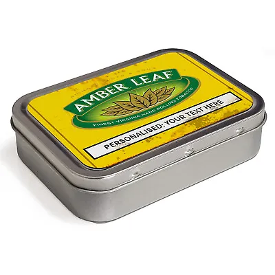 £8.95 • Buy Personalised Tobacco Tin Amber Leaf 2oz Baccy Storage Cigarette Dad Gift TBT01