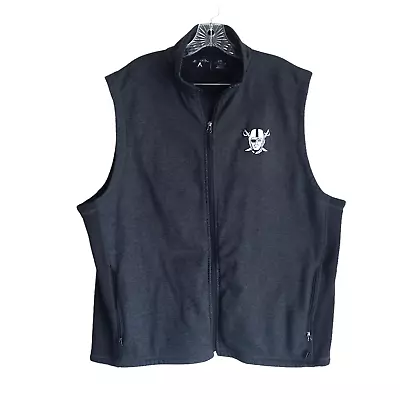 Las Vegas Raiders Antigua Men's Sweater Vest Size 2XL Full Zip NFL Jacket • $41.40