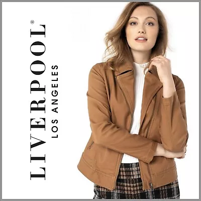 NWT Liverpool Los Angeles Clean Moto Jacket Medium Tuscan Yellow  – Retail $129 • $59