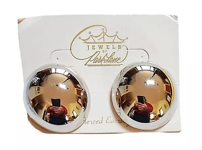 Vintage Jewels By Park Lane Round Silver Tone Demi Sphere Clip On Earrings • $9.99