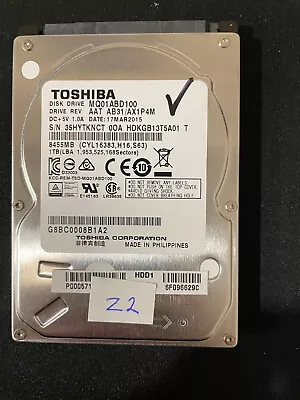 Toshiba MQ01ABD100 AX1P4M 1TB 2.5  LAPTOP HARD DRIVE • £29.99