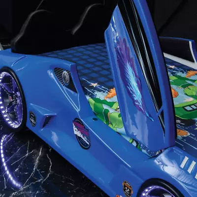 Childrens Car Bed Blue Lamborghini Scissor Doors Free Mattress Free Delivery • £699