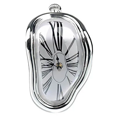 Large Novelty Melting Clock Curved Surface Hang Over Shelf Clock For Home Office • £8.39