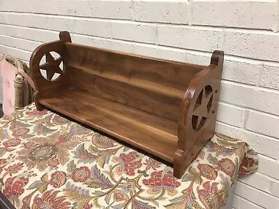 Vintage Texas Star Book Shelf Wall Shelf Stained Wood Cabin Lodge 25 3/4 X 8.5” • $125