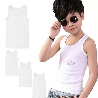 £3.99 • Buy Kids Boys & Girls Vests Sleeveless Summer Children Cotton Tank Tops Underwear