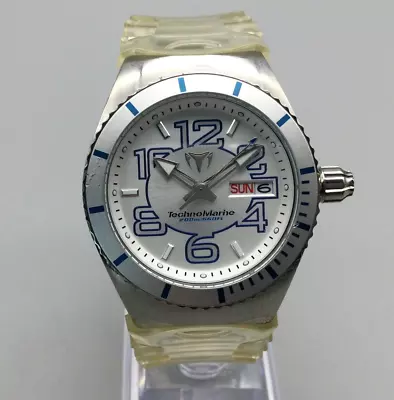 TechnoMarine Cruise Watch Unisex 37mm Silver Tone Day Date New Battery • $99.99