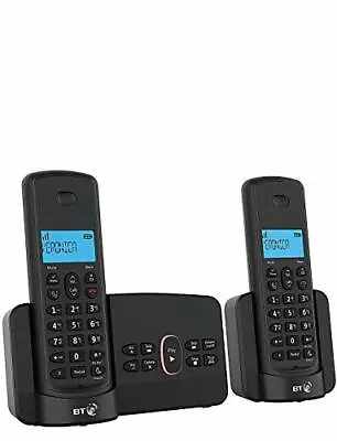 BT Premium Cordless Phone Answer Machine Landline House Remote Twin Handset UK • £46.75