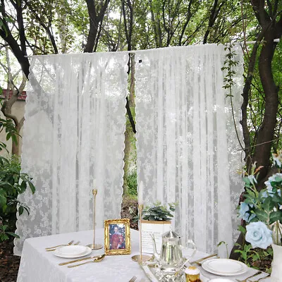 Pair (2 Panels) Voile Curtains Net Slot Top Solid Sheer Door Window Curtain UK • £12.89