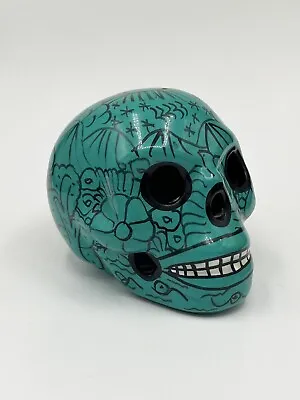 Sugar Skull Ceramic Day Of The Dead Calavera Hand-painted Made In Mexico 4  • $16