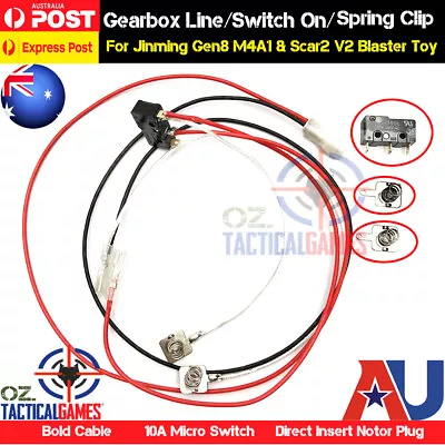 Upgrade Gearbox Gen 8 Wires 10.1A OMRON SWITCH ON Gel Blaster JM J8 • $12.95