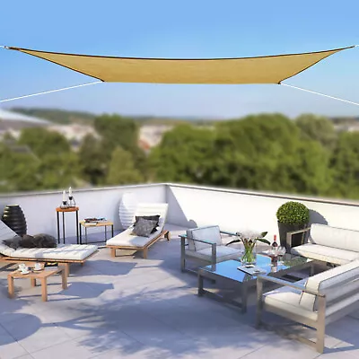 Sun Shade Sail Canopy Rectangle Sand UV Block Sunshade For Backyard Deck Outdoor • $13.30