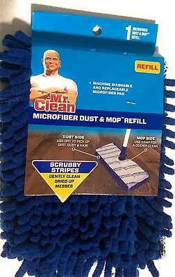 MR. CLEAN Microfiber Dust And Mop Refill Washable Scrubby Stripes NEW 446956 • $9.99