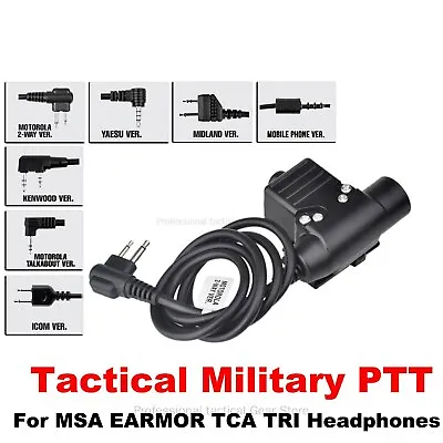 Tactical Military Heaset Push To Talk PTT For COMTAC/MSA/EARMOR/TCA/TRI Headsets • $13.99