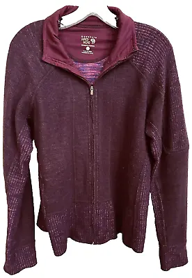 Mountain Hardwear Wool Blend Full Zip Jacket Women Red Purple Zip Pockets Large • $14