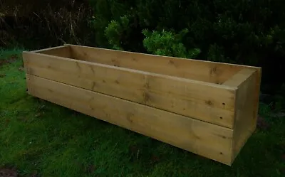 £29.99 • Buy Long Garden Wooden Planter Trough Veg Wood Flower Boxes READY MADE