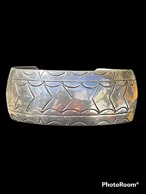 Vintage Sterling Signed WIDE CUFF Bracelet-Native American • $69.99