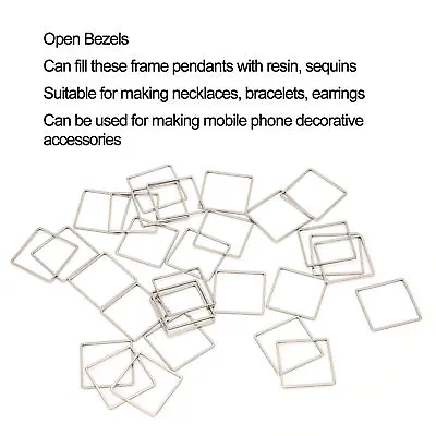 £3.53 • Buy 30pcs Stainless Steel Open Back Bezel Pendant DIY Craft Jewelry Making Accessory