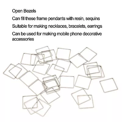 £3.53 • Buy 30pcs Stainless Steel Open Back Bezel Pendant DIY Craft Jewelry Making Accessory