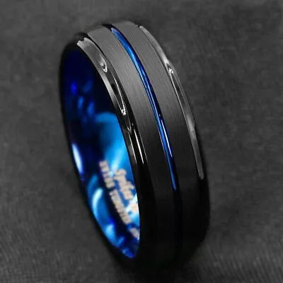 Men Titanium Stainless Steel Ring Fashion Wedding Punk Jewelry Band Rings Gift • $2.92