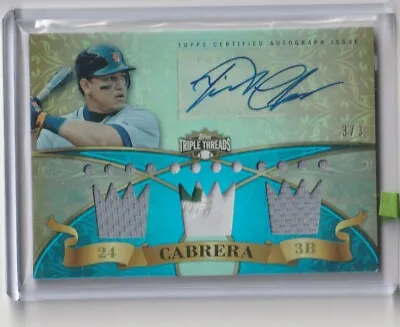 Miguel Cabrera Triple Crown Treads And Autograph #3 Of #3 2013 Topps. • $2000