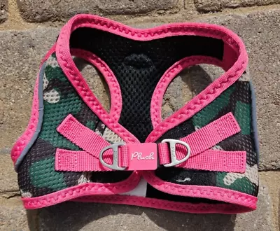 Dog Harness CAMO W/Pink Trim SMALL Plush Step-In Easy-On Air Mesh Reflective • $2.95