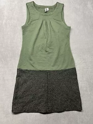 Ibex Sierra Vista Sleeveless Dress Green & Herringbone Wmns Sz S Merino Wool • $50