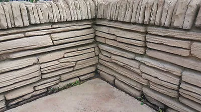 £150 • Buy Dry Stone Walling - Concrete Cast Blocks -  Garden Patio Double Walls Fencing UK