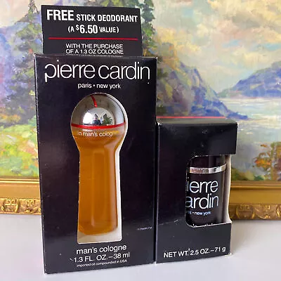 Vtg PIERRE CARDIN 1.3 Oz Cologne + 1.5 Oz Deodorant SHULTON Old 1988 Gift Set • $48