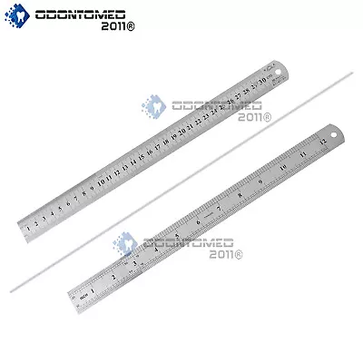 ODM 12  Double Sided Metal Steel Measuring Ruler Sae & Metric Scale • $7.05