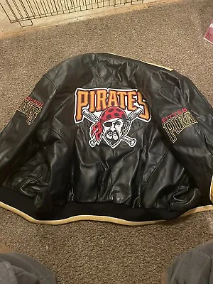 Pittsburgh Pirates Leather MLB Baseball  Carl Banks Jacket Coat Mens Size XL • $225