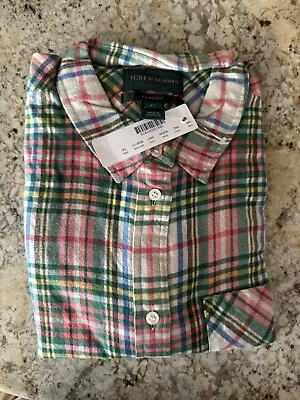 J. Crew Green & Pink Plaid Long Sleeve Button Down Shirt Size 8T • $13.95