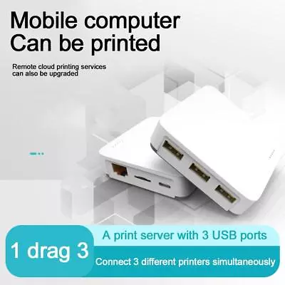 Blue-TH USB Print Server Networking With 3-Port Ethernet Printers.AU For 9CQ4 • $47.43