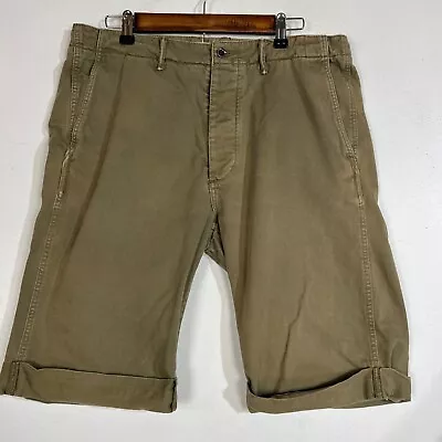 H&M Label Of Graded Goods Chino Shorts Men's Size 34 Color Green Cotton Blend • $13.44