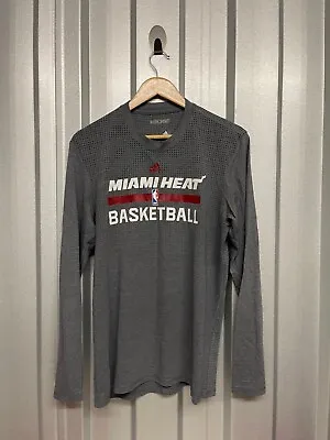 Adidas Miami Heat Aeroknit Long Sleeve Grey Top Mens Size Medium • £16.99