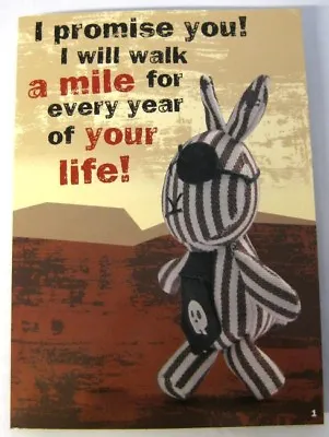 £2.90 • Buy Birthday Greetings Cards Dark Dudes Bad Bunny Card With Friendship Bracelet
