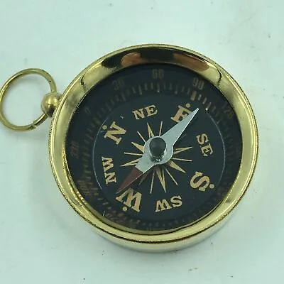 $9.98 • Buy Nautical Brass Pirate Compass, Pocket Style Pendant 1.5 Inch, Marine Or Hiking