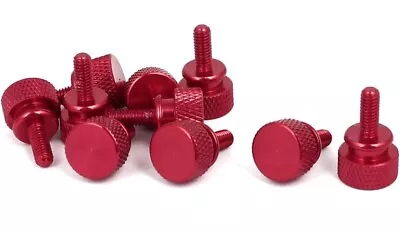 Computer PC Case Shoulder Type Knurled Thumb Screw Wine Red M4x10mm 10pcs • £9.99