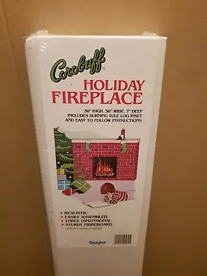 Vintage Corobuff Christmas Fireplace Brick Cardboard Display Nos  • $40