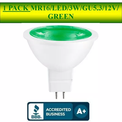 1 PIECE GREEN LED MR16 Light Bulb GU5.3 25-Watt Equivalent Halogen Replacement • $10.95