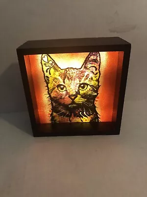 Light Up Cat Portrait Square 6x6 Wall Mount • £31.84