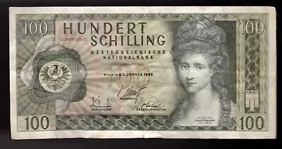 $9.99 • Buy 100 Schilling Fine Banknote From Austria 1969  Pick-146