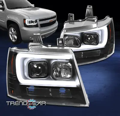 Fits 2007-2014 Chevy Suburban Tahoe Avalanche LED Projector Headlight Lamp Black • $249.95