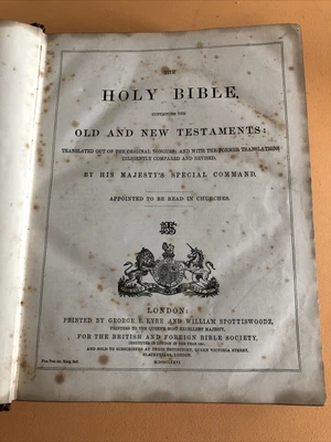 £40 • Buy Old Bible Printed By George E Eyre & William Spottiswoode