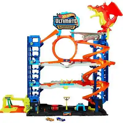 Huge Hot Wheels Play Set 3.5 Ft Tall Matchbox Car Garage Die Cast Car Track Toy • $193.97