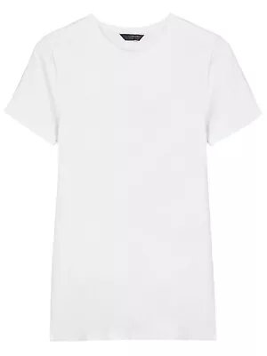 Ex M&S Marks And Spencer Ladies Short Sleeve T Shirt Cotton With Elastane White • £5.75