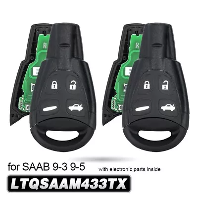 2x Keyless Smart Remote Key Fob 433MHz For SAAB 9-3 9-5 2003-2011 - LTQSAAM433TX • $41.50