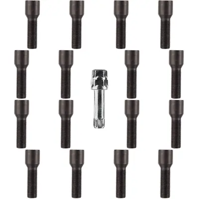 16x M14 X 1.25 45mm Thread Black Tuner Bolts With Key (Zinc) • £29.99