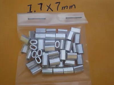 $8.50 • Buy 50 Pcs. Wire Leader Oval Aluminum Crimp Sleeves 250 Lbs. Test 1.7x7mm .067 Id.