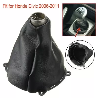 Custom Fit Black Shifter Boot Cover For Honda Civic Si 2006 2011 Manual Shift • $11.72