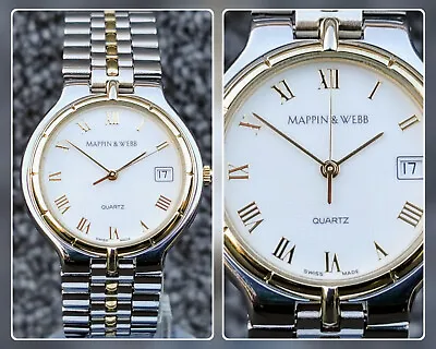 1980 Vintage Mappin & Webb Quartz Watch Swiss Made Gold Plated Stainless Steel • £285
